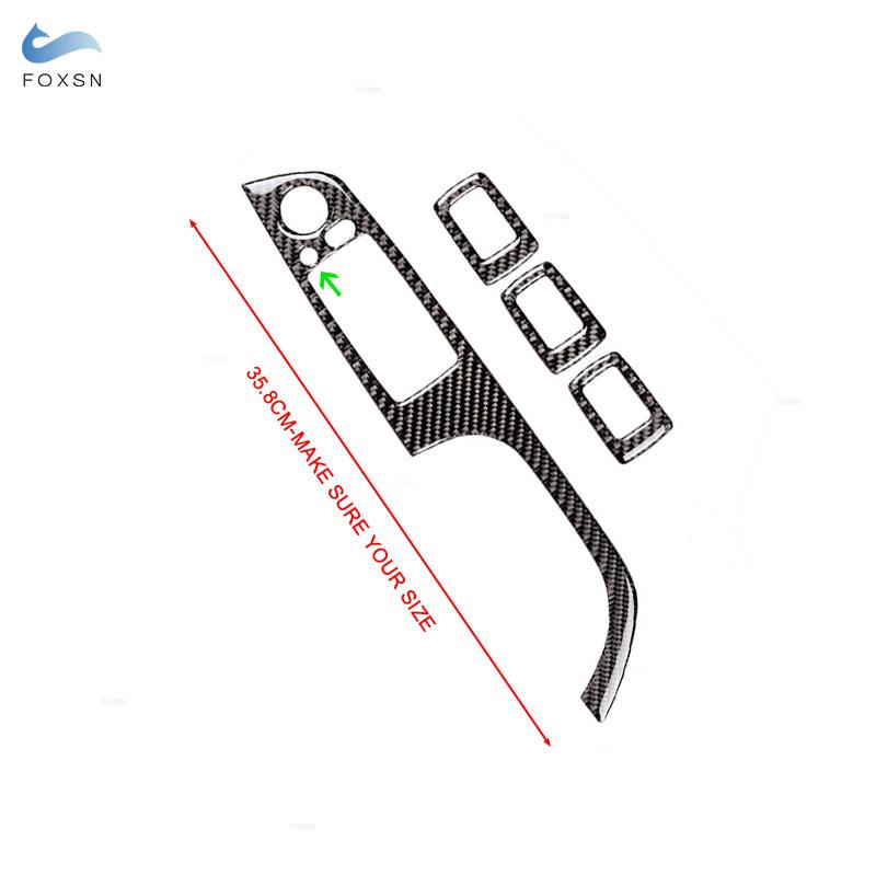 4pcs Carbon Fiber Door Window Switch Panel Cover Trim for BMW 3 Series E90 320i 325i 2005 2006 2007 2008 2009 2010 2011