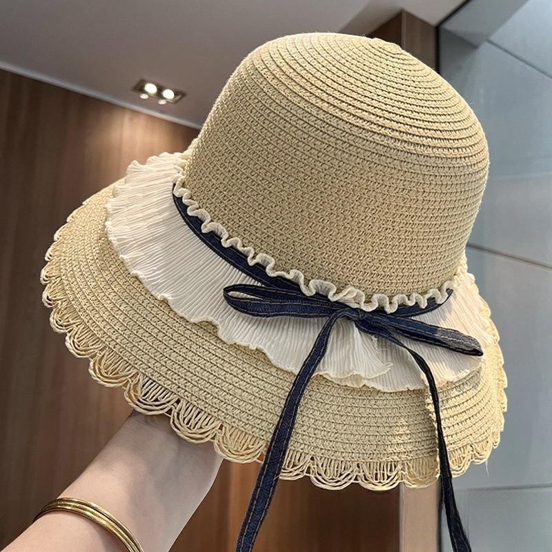 Butterfly Bow Sun Hat For Beach Vacation With Wide Brim And Breathable Material