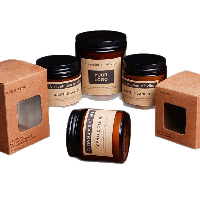 Aromatherapy Candle Room Fragrance Glass Cup with Lid Essential Oil Scented Candle Hand-filled Soy Wax Essential Oil Companion Gift