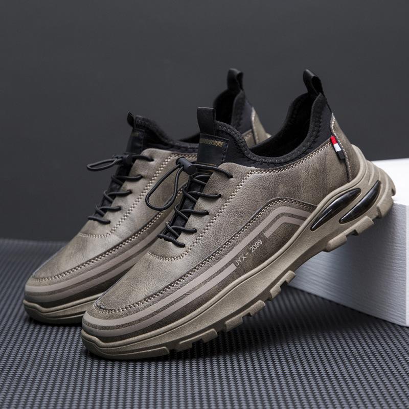 Shoes men's shoes spring and autumn sports shoes 2024 new large size casual leather men's velvet breathable dad shoes