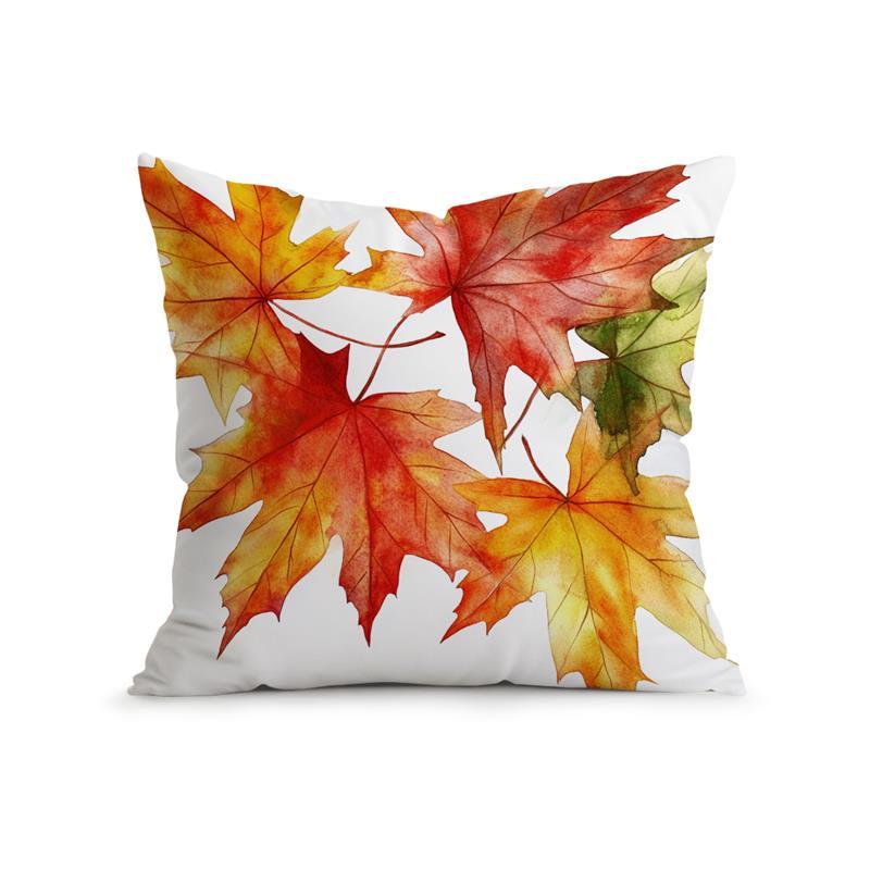 Home Decor Autumn Leaves, Pumpkins & Lanterns Pillow Covers Pattern Cushion Cover Suitable For Sofa Bedroom Car Pillow Cover