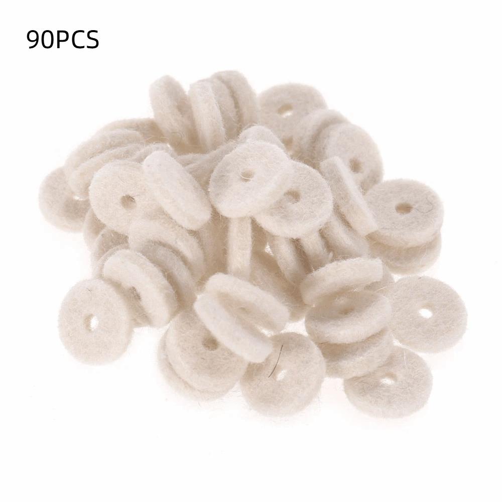 90pcs Washers Guitar Strap Felt Washers Musical Instrument Accessories Electric Guitar белый