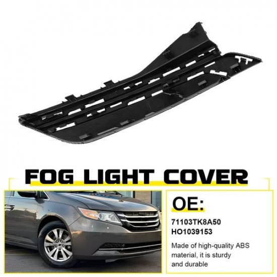 Front Bumper Fog Light Cover Bezel For Honda Odyssey 2014-2017 Passenger Black