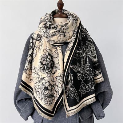 Nový Zimný Šál Šatky Prehoz Dizajn Kašmírový Šál Ženy Teplý Módny Pašmína Ženský Pončo Nákrčník Echarpe Bandana