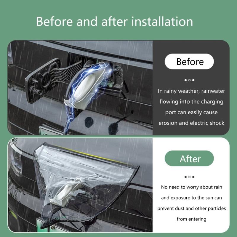 Weather Resistant Electric Vehicle Charger Port Cover Rain Shield With Magnetic Closure, Protects Against Rain and Snow