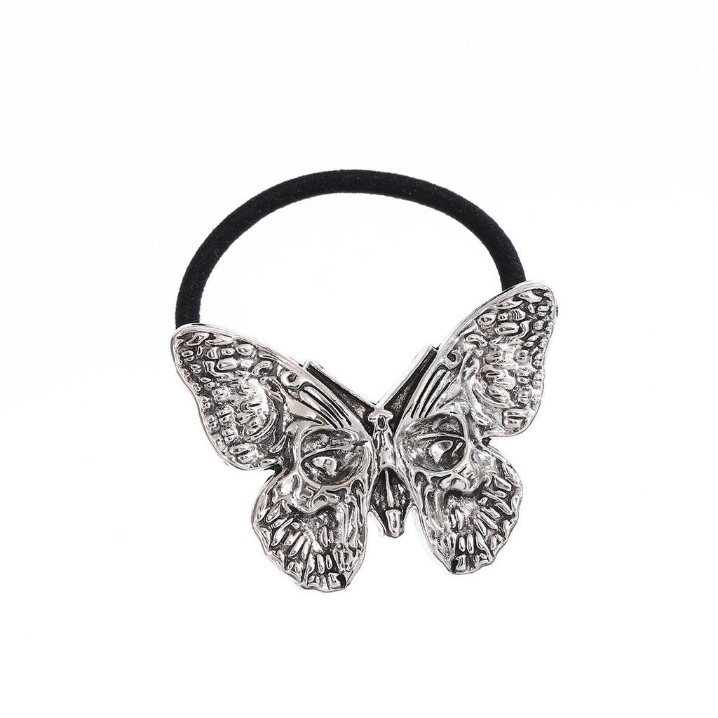 Viking Retro Skull Butterfly Elastic Headband – Trendy Hip-Hop Hair Accessory