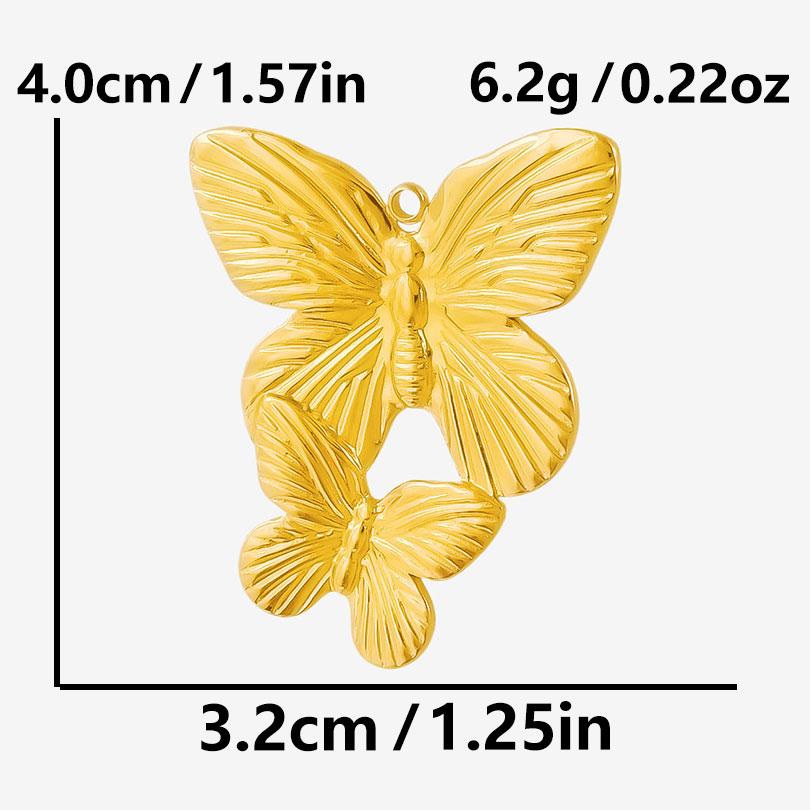 6pcs/Lot Silver/Gold Color Butterfly Animal Pendant Stainless Steel Charm For Jewelry Making Supplies Handmade Keychain Necklace
