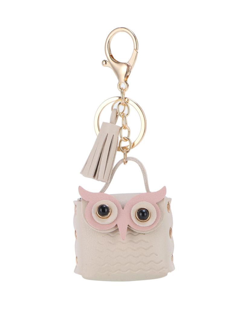 Korean Tassel Owl Coin Purse & Keychain – Trendy Cartoon Earphone Bag Charm