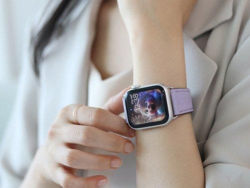[Apostrophe Comma] Apostrophe Comma Leather Work Apple Watch Strap Leather Band_Light Purple