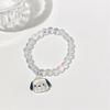 Iridescent Beaded Bracelet Clear Faux Crystal Bracelet Cute Cartoon Animal Charm Bracelet Gift for Girls Best