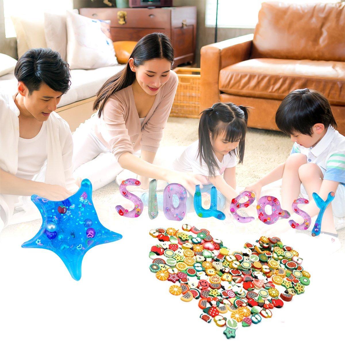 Kvvdi - 4 упаковки разноцветных жемчужно-кристаллических слизей с фруктами — фото 4