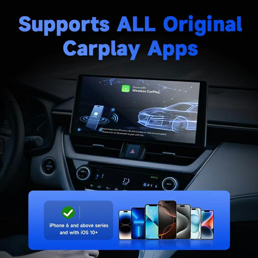 28 Mini 2 in 1 Wireless CarPlay Android Auto Adapter for Wired CarPlay Android Auto Vehicles Upgrade to Wireless