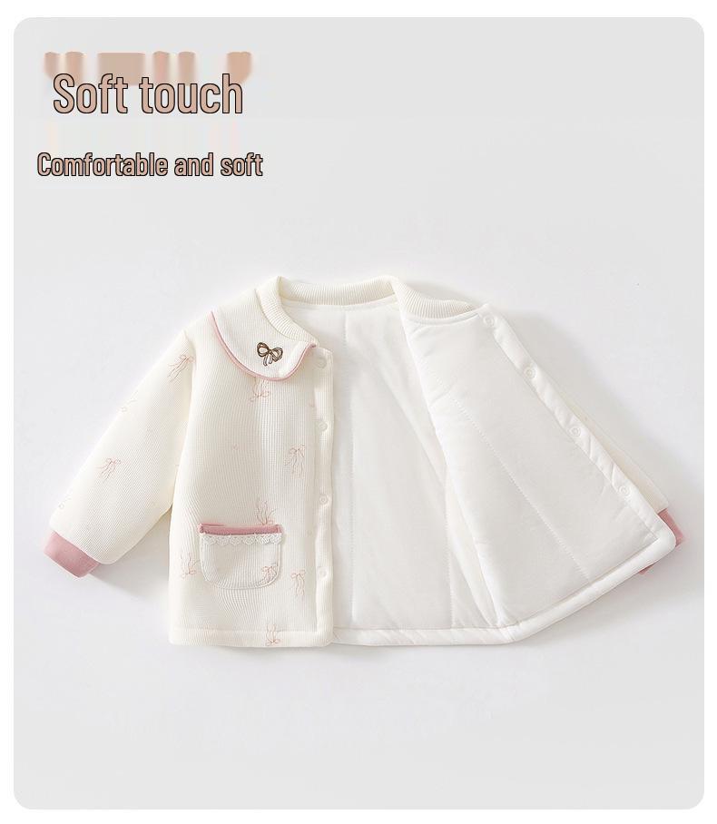 Jesienno-zimowy zestaw wyjściowy dla dziewczynki: Lekkie wypełnienie bawełniane 80g, Ciepłe i urocze ubranka dla noworodków