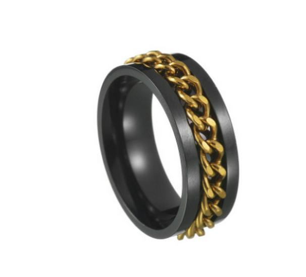 2023 European & American Titanium Steel Rotating Punk Couple Ring for High-Quality Decompression and Anti-Dryness