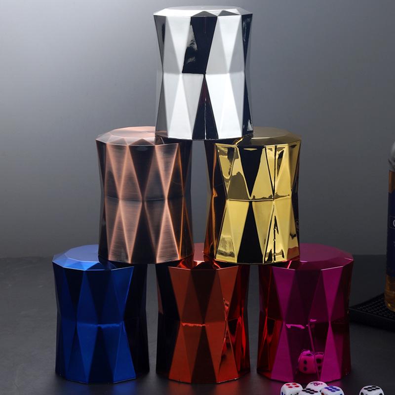 Electroplated Diamond Grid Dice Shaker Cup with Custom Logo