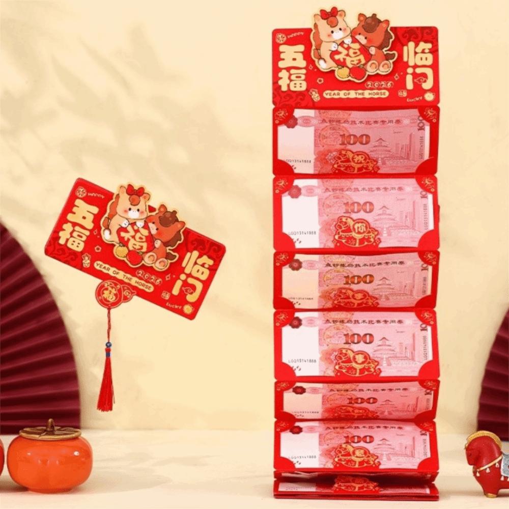 Cartoon Pattern Folding Red Envelope Paper Lucky Money Pocket  Birthday Celebration