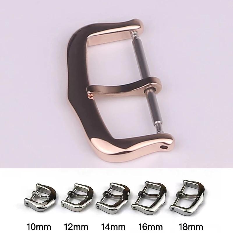 XIANERSHANG Top C-artier Belt Buckle 316L Polishing Stainless Steel Pin Buckle 12MM 14MM 16MM 18MM Gold Clasp Watch Accessories