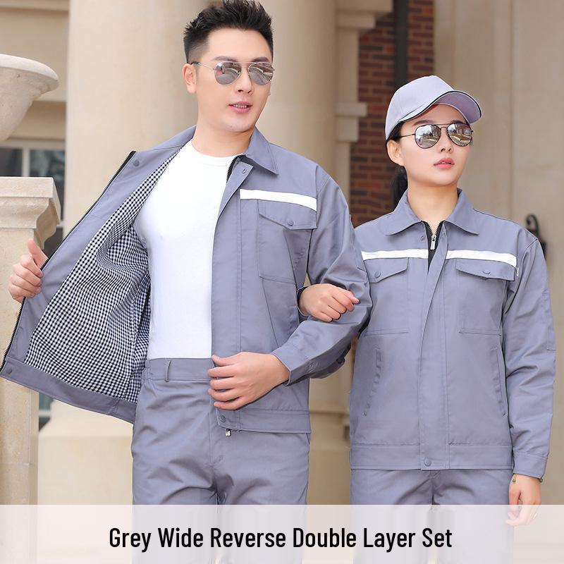 Men's Long Sleeve Workwear Set - Durable Labor Protection for Workshop and Auto Repair. Perfect for Spring and Autumn.