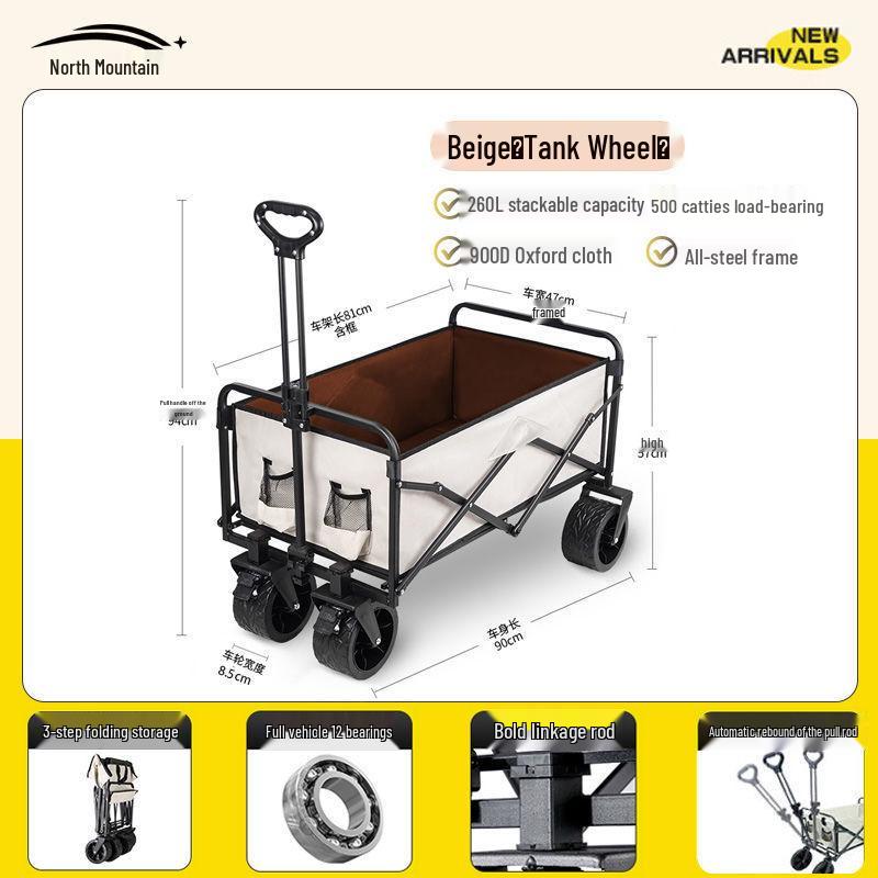 Faltbarer Outdoor-Camping-Handwagen und Picknick-Trolley