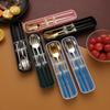 Eco-Friendly Stainless Steel Cutlery Set: Portable Chopsticks, Spoon & Fork for Students & Camping