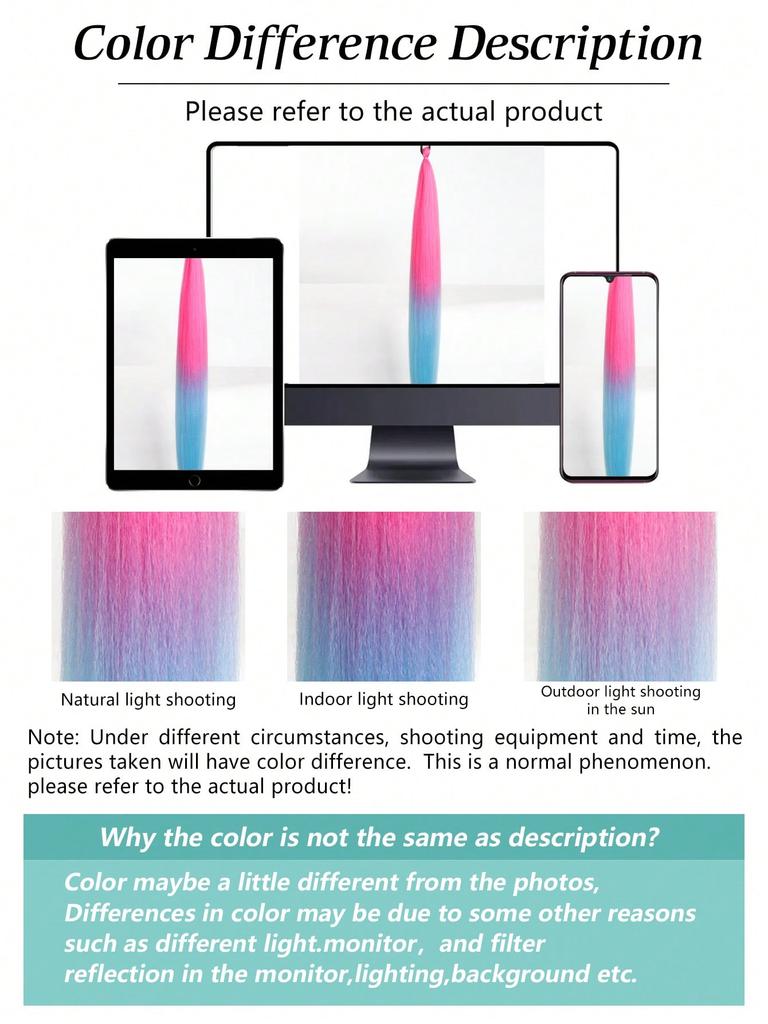 Synthetic Ponytail 1 Pack Braid Extension, Full of  Color Ponytail Extension, with Elastic Tie Straight Tube Sleek Wrap Extension Hair