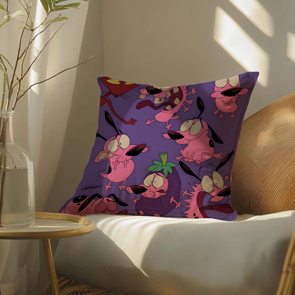 C-Couragesthecartoonc-Cowardlysdog Pillow Case Pillowcase, Double-Sided Printed, Sofa Cushion, Bedroom Headboard