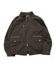 Placestudioman High-Neck Standard Eyelet Tab Point Cotton Blouson Two-Way Jacket [Brown]