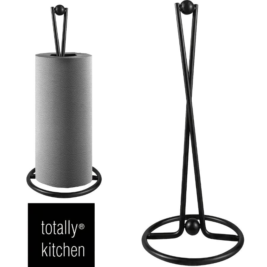 Paper Towel Holder/Iron Tabletop Roll Holder/Kitchen Dining Living Room/Multi-functional Organizer(Silvery and Black)