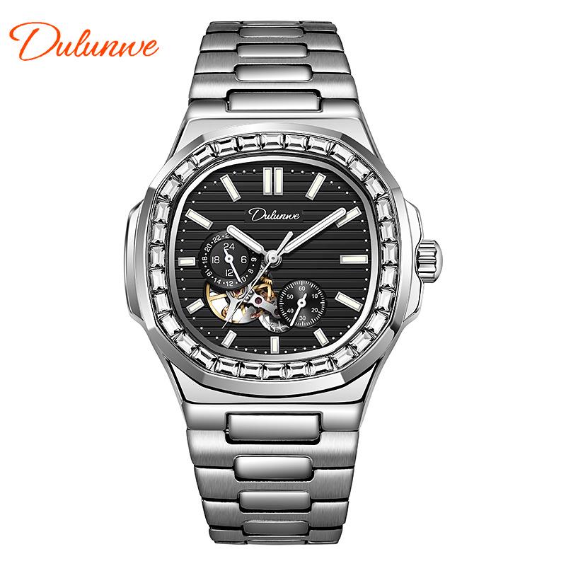 Durenwei Men's Luminous Nautilus Automatic Waterproof Watch with Transparent Skeleton Design