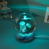 Crystal Ball Night Light with 3D Inner Carving - Luminous Resin Ornament Souvenir Gift