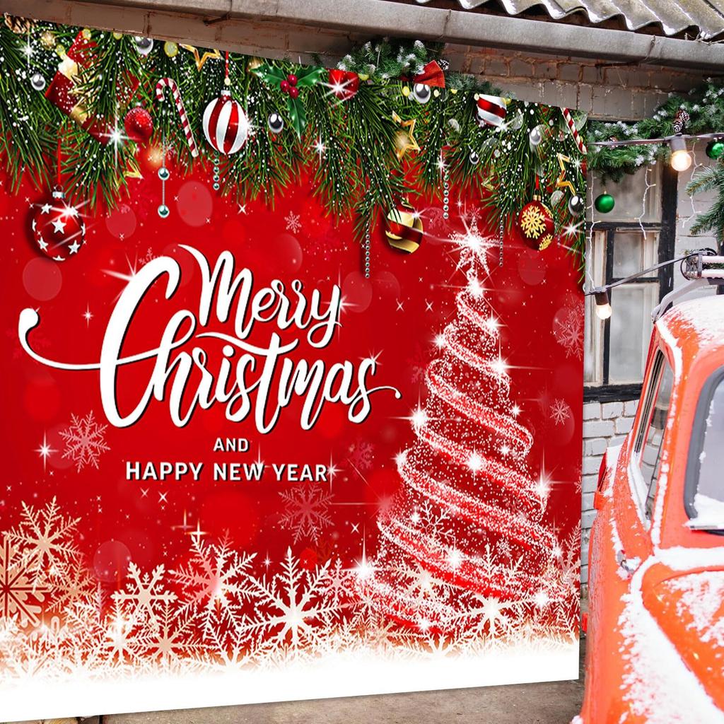 Christmas Garage Door Banner 7 x 8 ft Garage Christmas Cover Christmas Garage