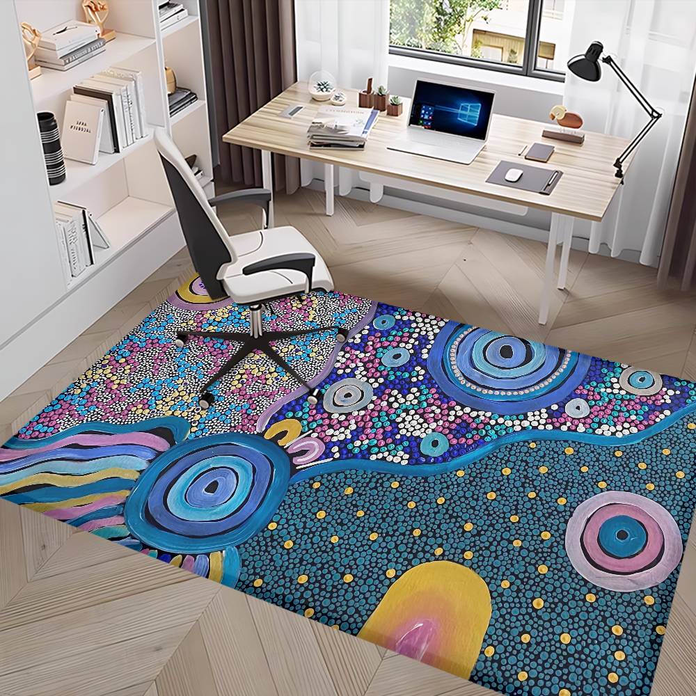 Australian Aboriginal Art Door Mat Washable Non-Slip Living Room Sofa Chairs Area Mat Kitchen Doormat Area Rug