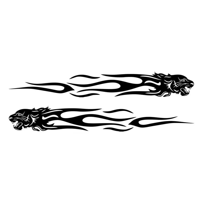 Car Sticker Stylish Tiger Flame On Car Funny Stickers and Decals Motorcycle Waterproof and Sunscreen Vinyl Car Styling,22CM*5CM