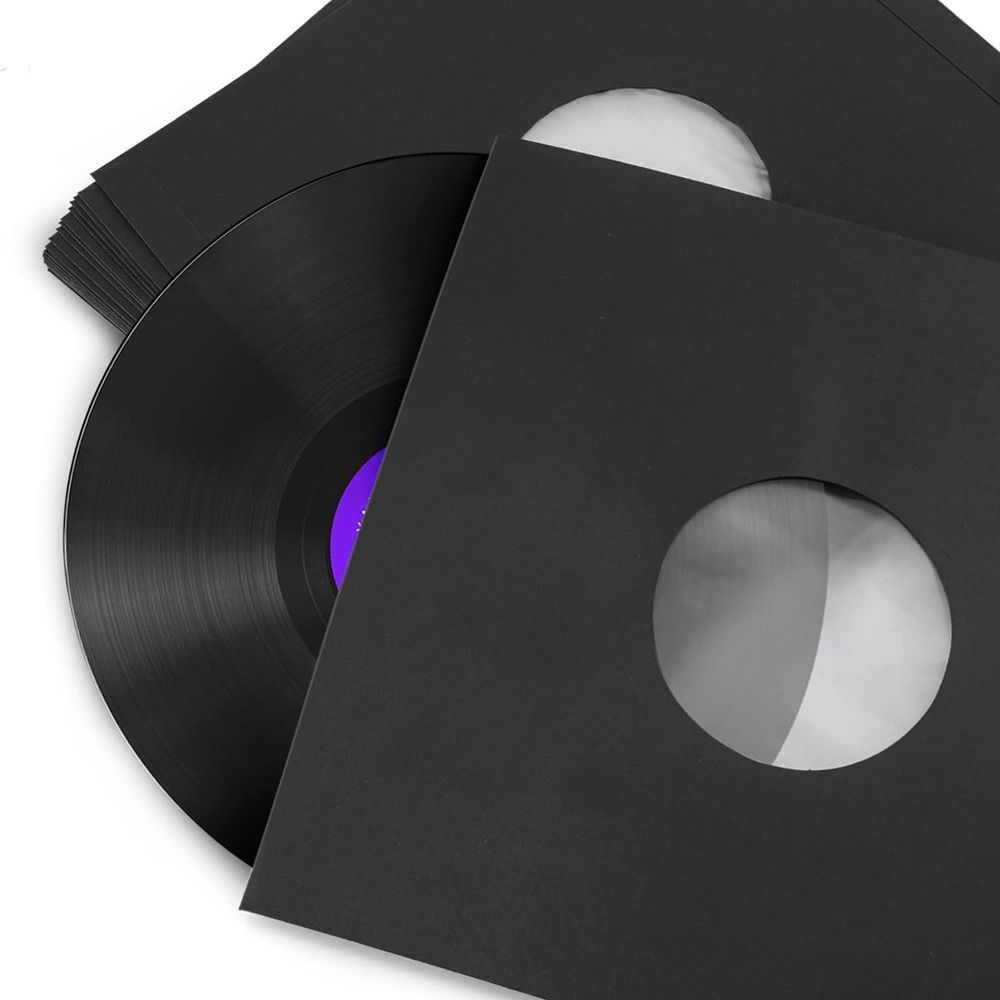 Užitečný černobílý obal na vinylové desky 7/10/12 palců Papírový a polyethylenový vnitřní obal na LP desku Vnější obaly na vinylové desky