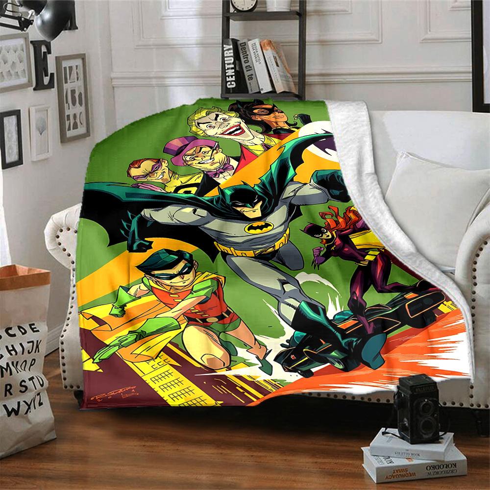 1pc Batman Superheroes Gotham Flannel Throw Blanket Lightweight Soft Warm All Season Blanket for Sofa, Bed, Travel,L1028014