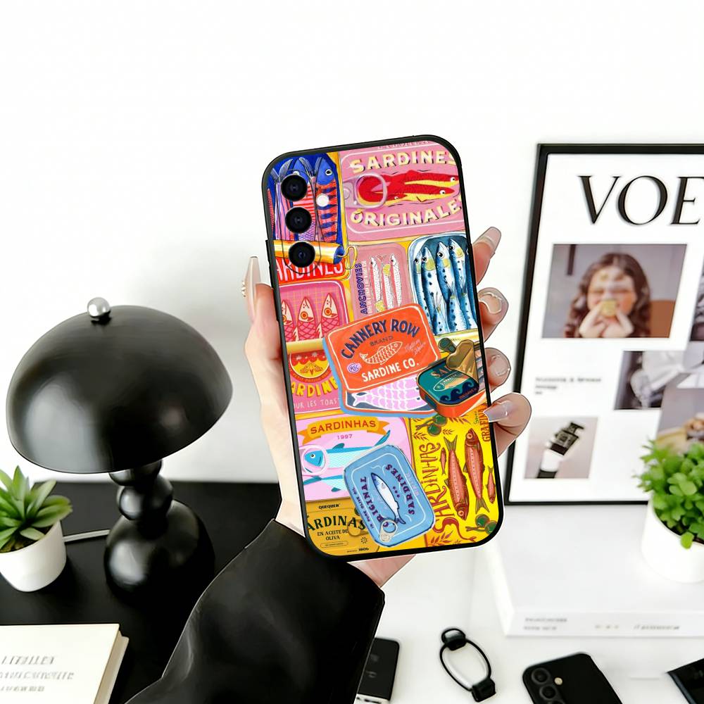 S-Sardines F-Fish Art Phone Case For Samsung Galaxy A73,A72,A71,A70,A53,A52,A51,Others Soft Black Cover