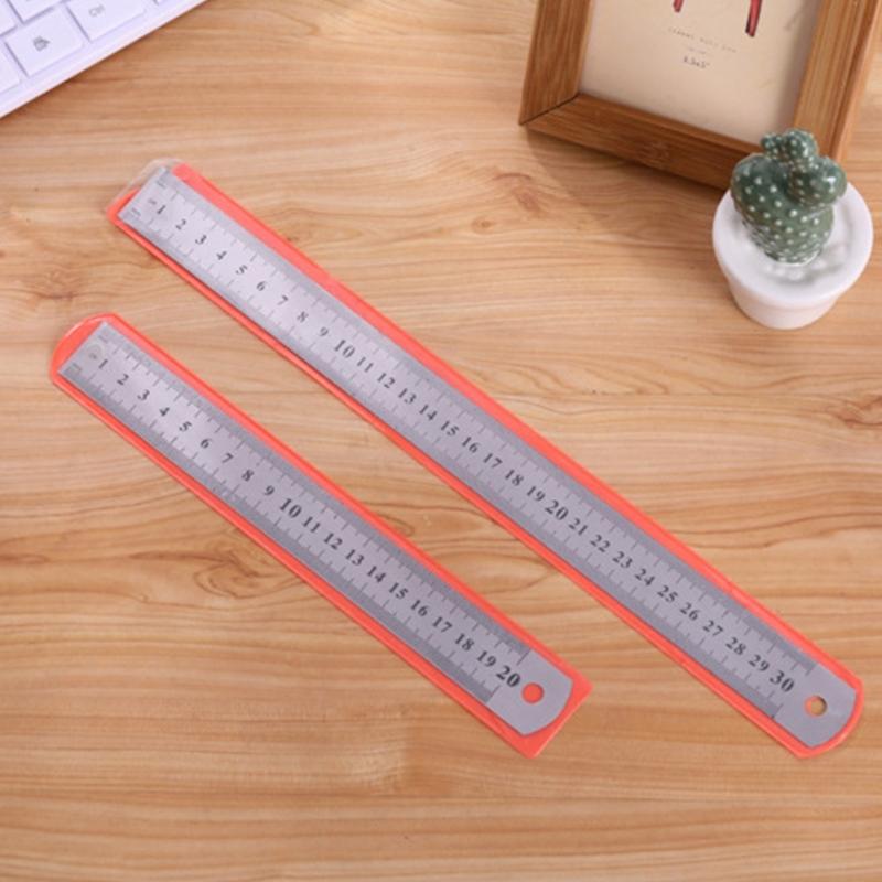 Stainless Straight Ruler Measuring Tools Stationery Drafting Accessory for School Office Home Architect Craft 15/20/30cm
