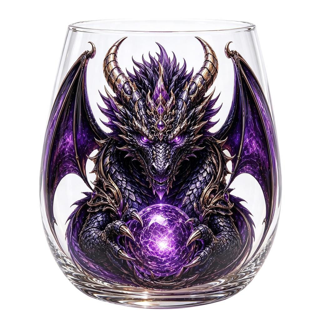 Fantasy Dragon Glass Egg Cup 3D Borosilicate Goblet Lead-Free Whiskey Tumbler Art Glassware Decor