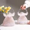 Luxuriöse Kristallglas Handtaschen-Vase, Elegante Glas-Korb-Blumenvase mit Kristallglasur-Finish für die Wohnkultur