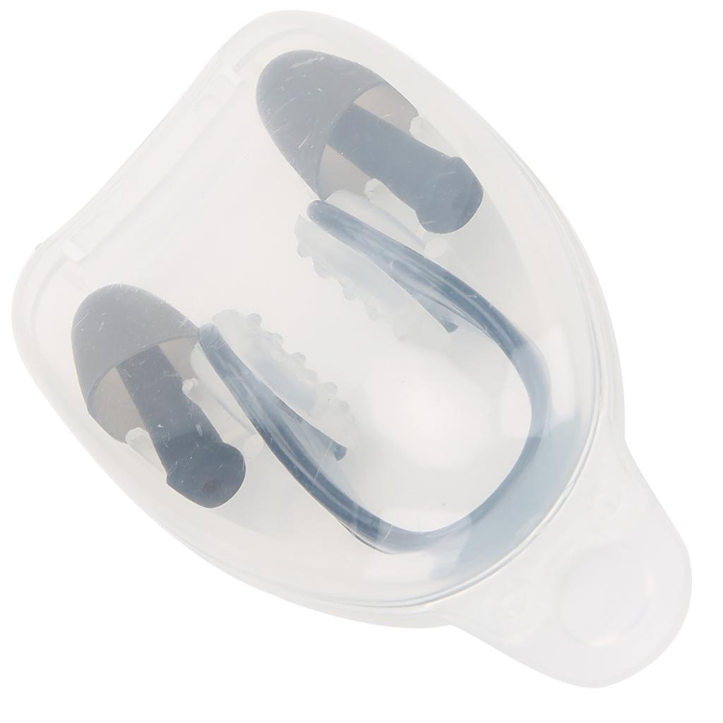 Soft Silicone PC Swimming Ear Plugs Nose Clip Set for Waterproof Surfing Diving SportsBlack