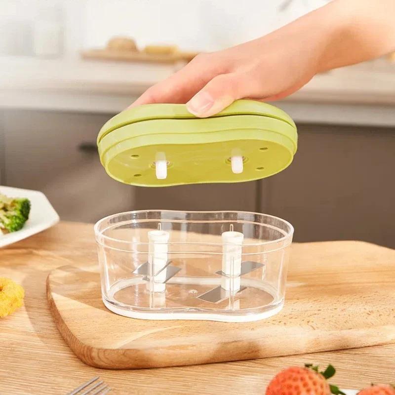 Detachable Hand Push Garlic Mince Machine Multifunctional Vegetable Fruit Cutter Baby Food Supplement Maker Kitchen Accessories