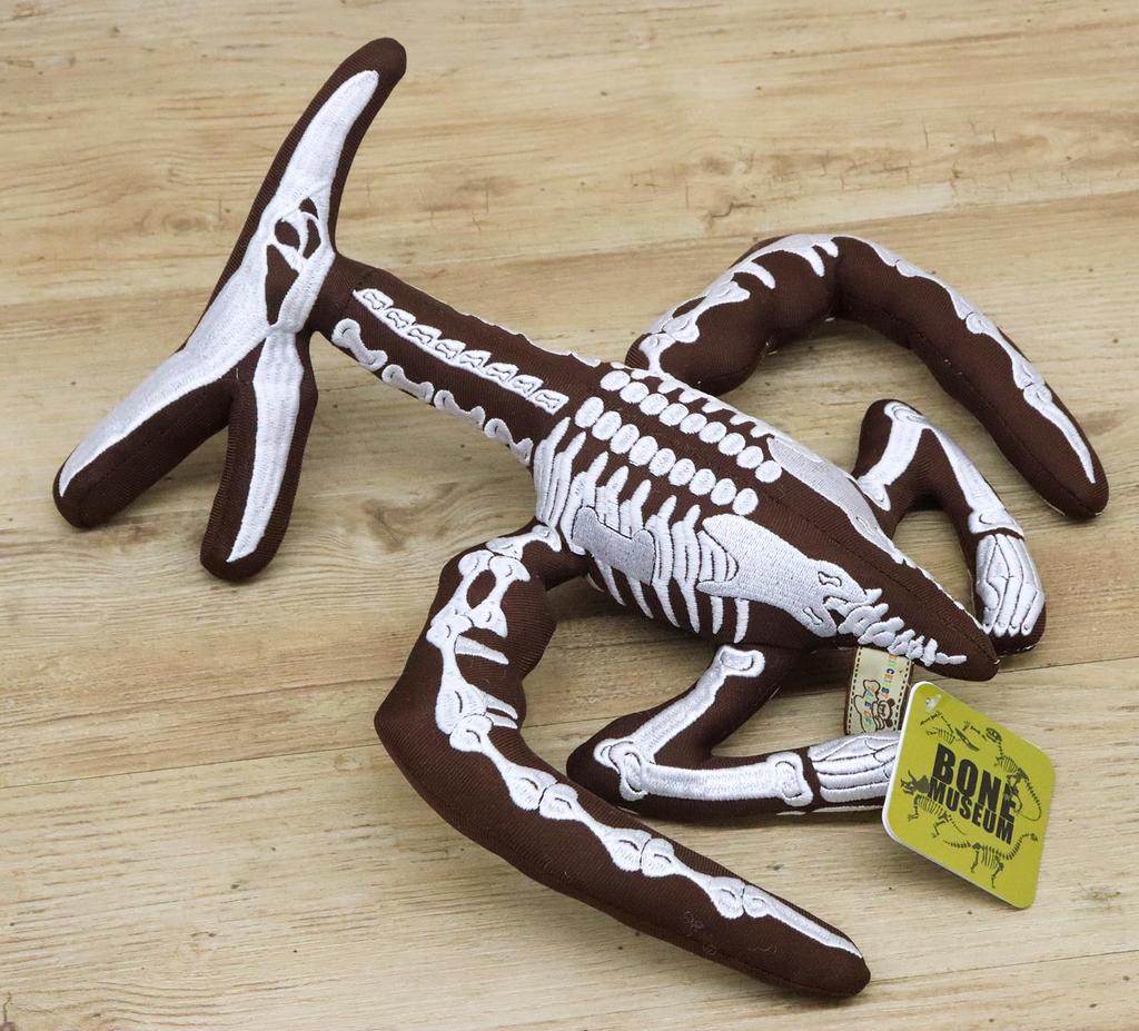 Takeoff Bone Museum Pteranodon Plush with Realistic Embroidered Bone Design Toy, Small,