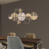 33.86 Inch Large Gold Modern Wall Clock, Silent Non-Ticking Geometric Decor, Battery Operated, Elegant Living Room  Art Piece