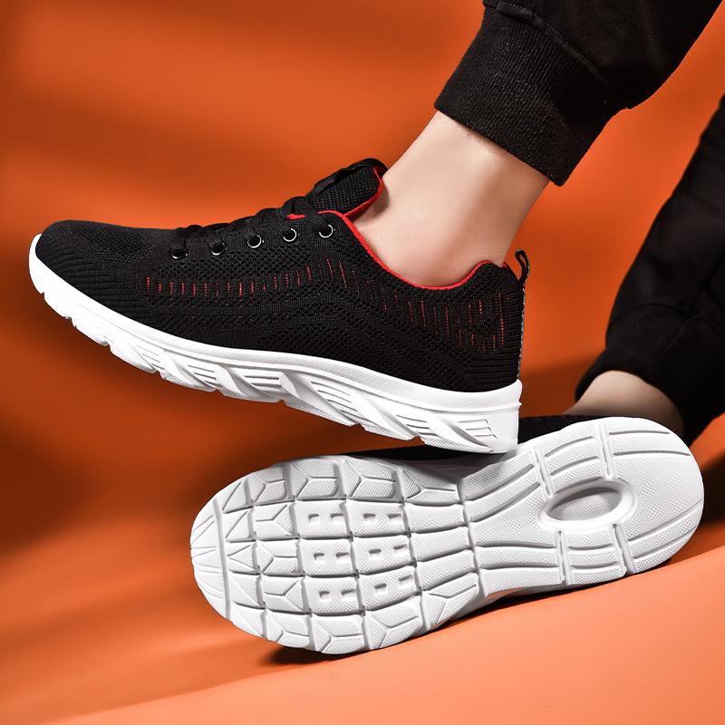Sports Leisure Summer Men's Breathable Hollow and Comfortable Mesh Surface Flying Running Shoes Men's Shoes
