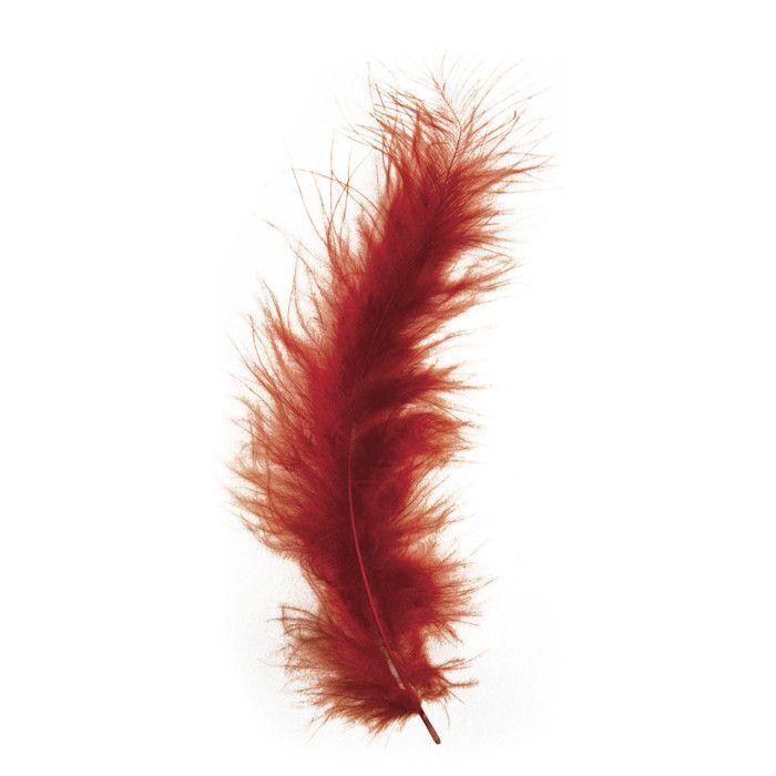 Plume duvetée Rouge brun 10-15 cm 15 pièces