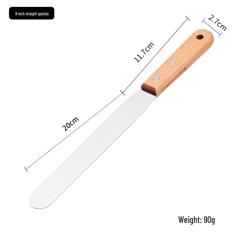 ZISIZ Stainless Steel Cooking Spatula Set with Beech Wood Handle, 5-Pack