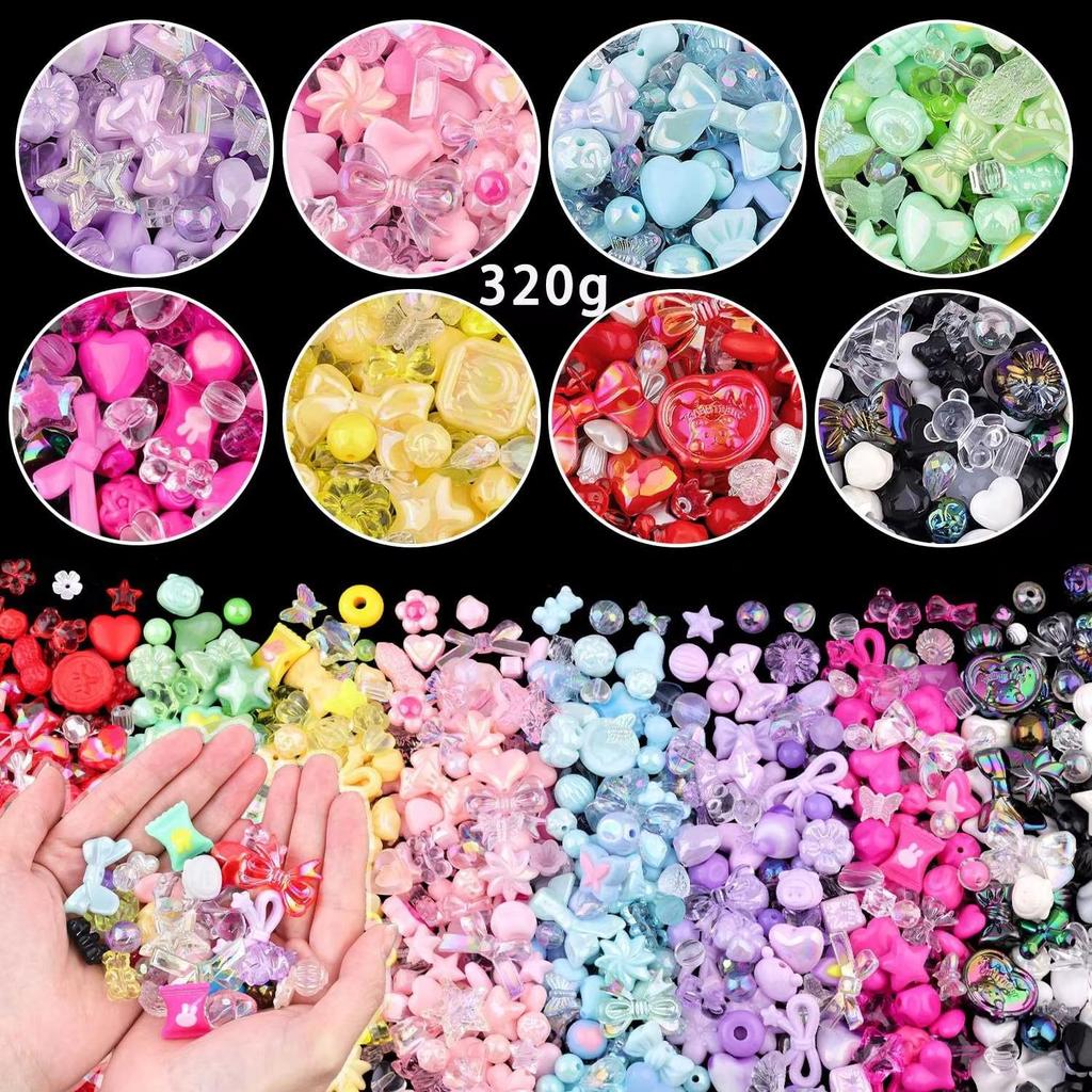 1 Beutel Mischstil Candy Farbe Acrylperlen für DIY Handgemachte Armband Schmuckherstellung Handykette Zubehör