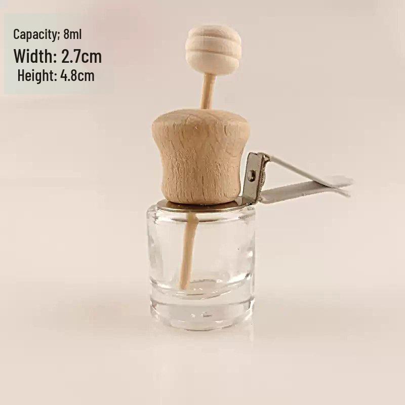 Transparent Square Glass Car Diffuser Bottle with Refillable Lanyard Pendant