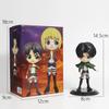 6pcs Anime Attack on Titan Anime Eren Levi Hange Zoe Erwin Smith Mikasa Ackerma PVC Action Figure Model Toy