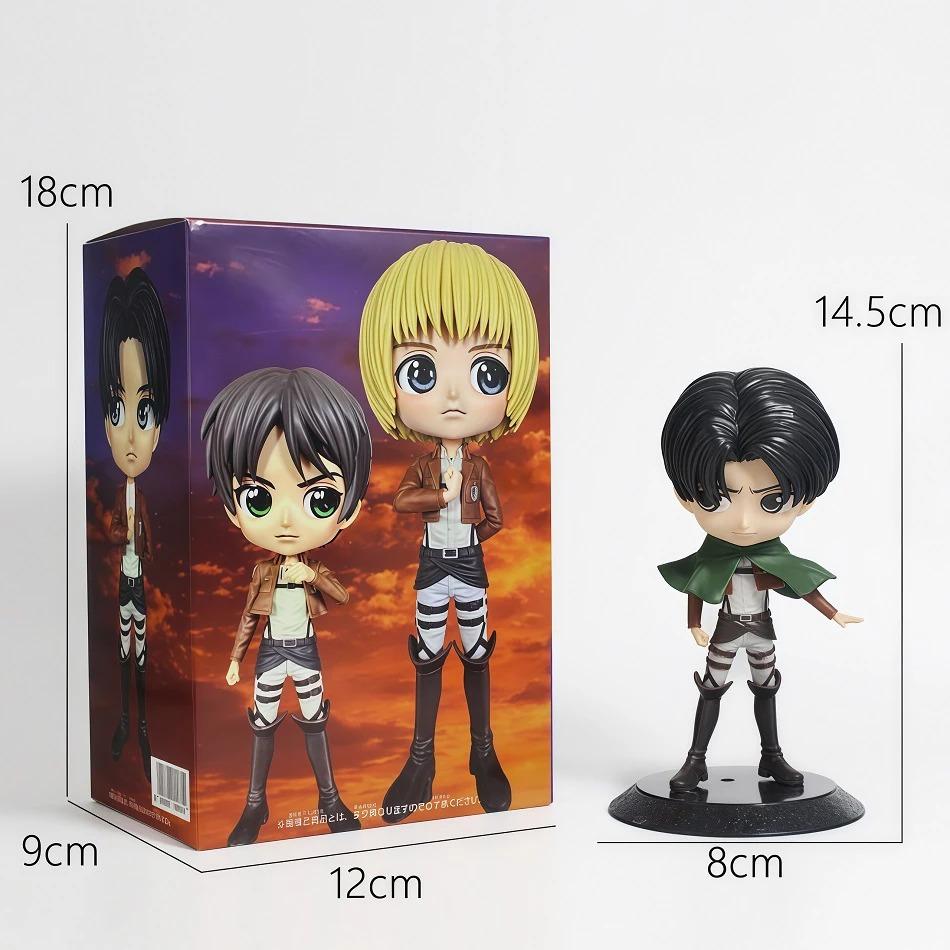 6pcs Anime Attack on Titan Anime Eren Levi Hange Zoe Erwin Smith Mikasa Ackerma PVC Action Figure Model Toy